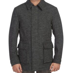 $650 Alessandro Vitello Wool Field Coat Houndstooth Size XL Men’s